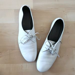 Alberto Fermani White Lace Up Loafers